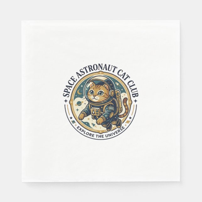 Rymdastronautkatt Pappa Presentidé - Rymdastronaut Pappersservett (Framsidan)