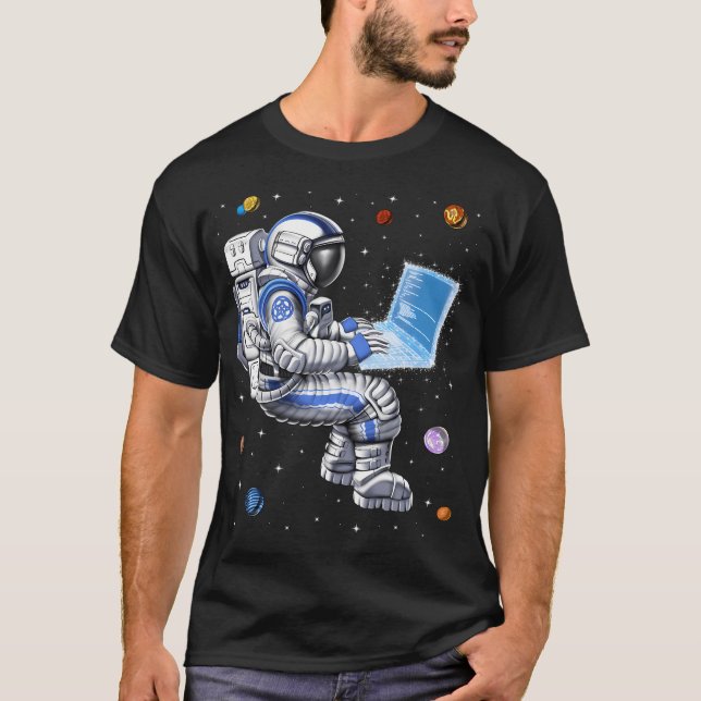 Rymdastronautprogrammerare T Shirt (Framsida)