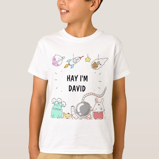 rymdastronouter illustration barn t-shirt (Framsida)
