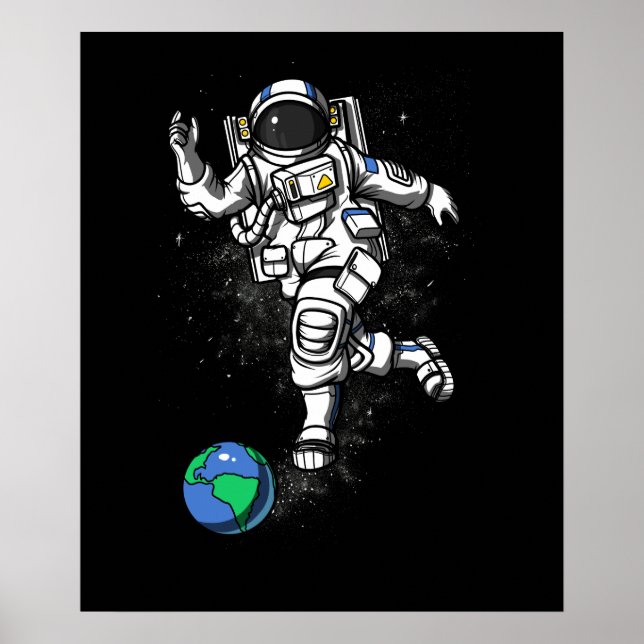 Rymdaut Cosmic Bowling Planet Earth Poster (Framsidan)