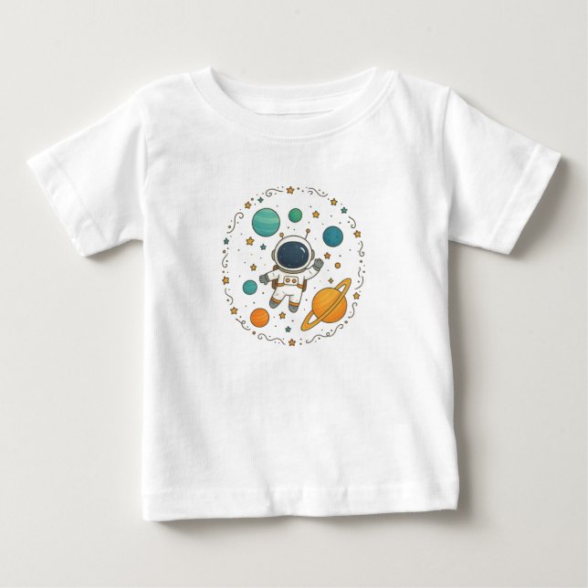 Rymdäventyr 1-årsdag | Yttre rymden T Shirt (Framsida)
