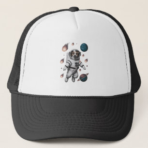 Rymdäventyr med en hundastronaut keps