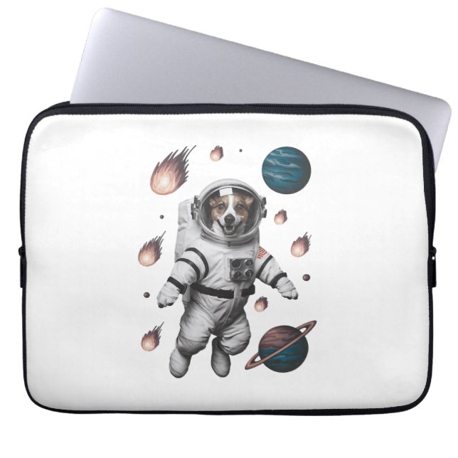 Rymdäventyr med en hundastronaut laptop fodral (Framsidan)