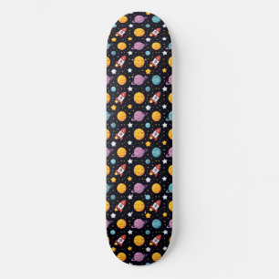 Rymdäventyrs Skateboarddäck Färgrik Galax Mini Skateboard Bräda 18,5 Cm