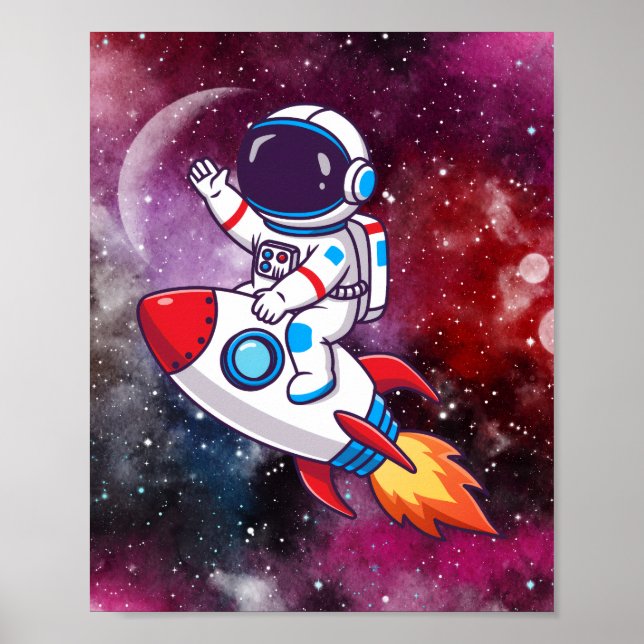 Rymdäventyrsväggkonst för barn poster (Framsidan)