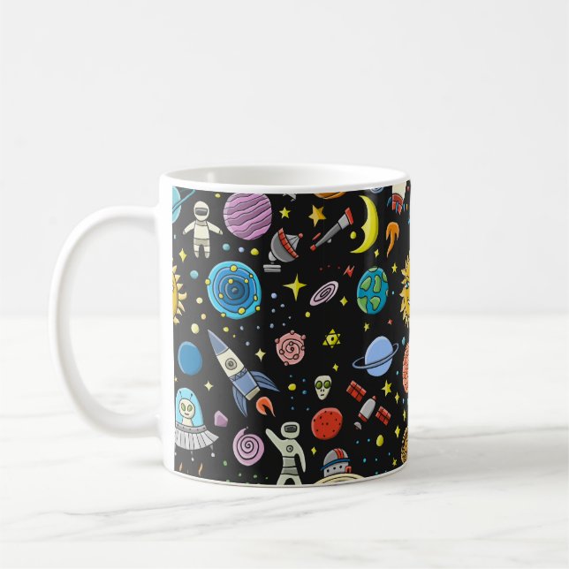 Rymdbakgrund. Solsystemets planeter. Roc Kaffemugg (Vänster)