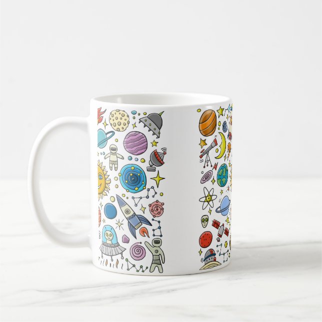 Rymdbakgrund. Solsystemets planeter. Roc Kaffemugg (Vänster)