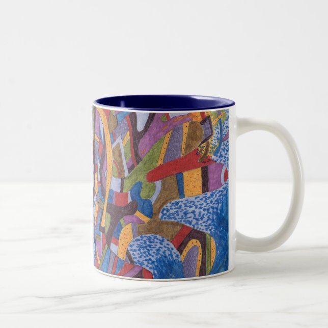 Rymdbläckfisk, Abstrakt Art Mugg (Höger)