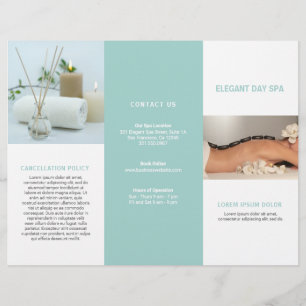 Rymdbroschyr för enkel Aqua Elegant Spa Trifold Br