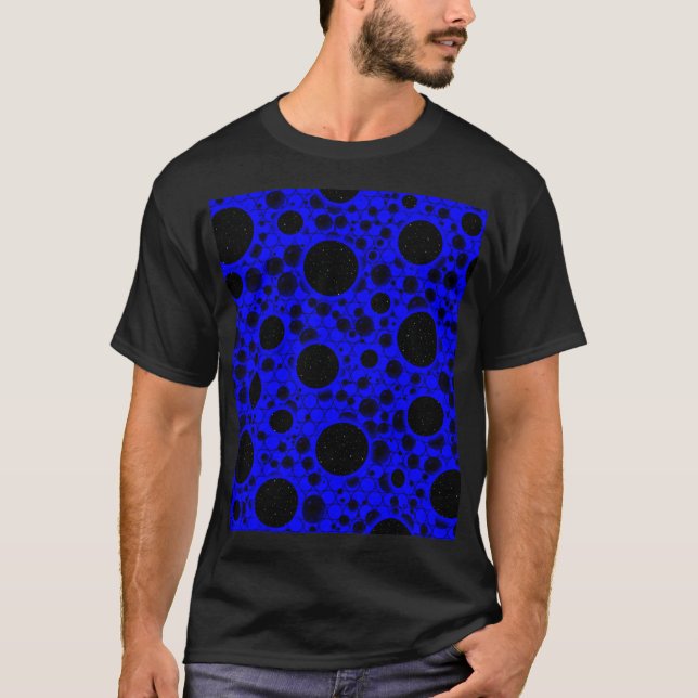 Rymdbubbelprickar - Blå T Shirt (Framsida)