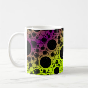 Rymdbubbelprickar - Lime/Lila Kaffemugg