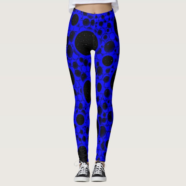 Rymdbubblor - blå leggings (Framsida)