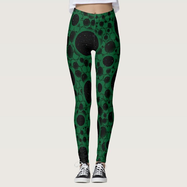 Rymdbubblor - Skog Leggings (Framsida)