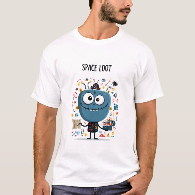Rymdbyte Roligt Alien-karaktär Present T Shirt (Framsida)