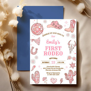 Rymdcowgirl Disco Rodeo Födelsedagsinbjudan Inbjudningar