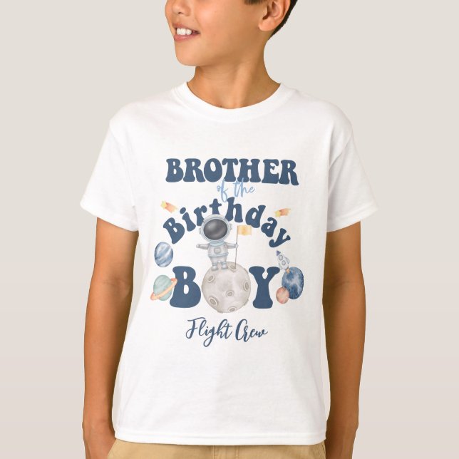 Rymddagstidningen Syskon Brother of the Birthday B T Shirt (Framsida)