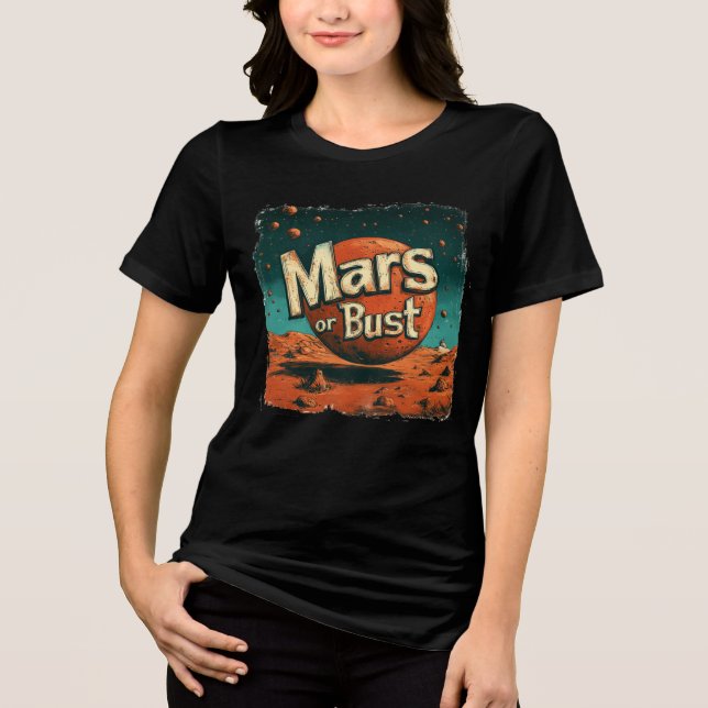 Rymddesign för Funkyn Mars eller Bust T Shirt (Framsida)