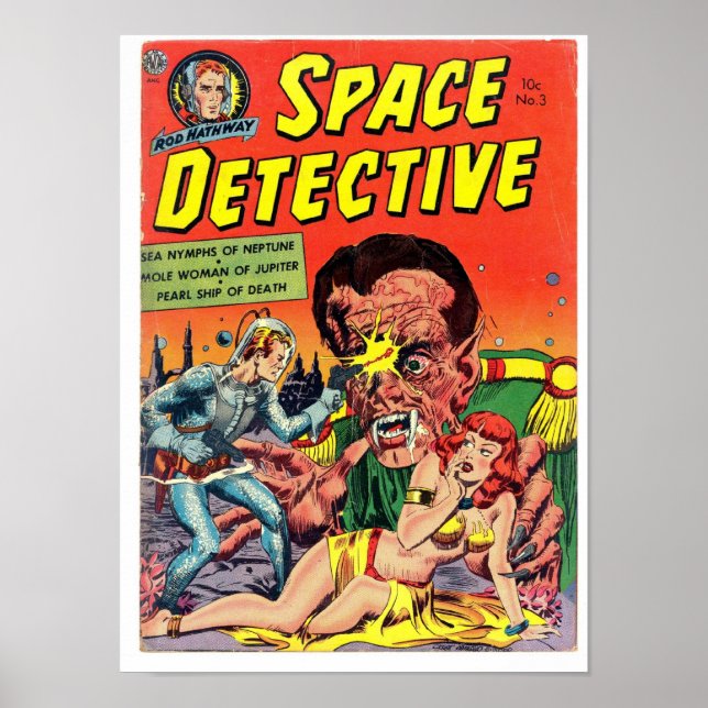 Rymddetektiver från Golden Age Tecknad Art Poster (Framsidan)