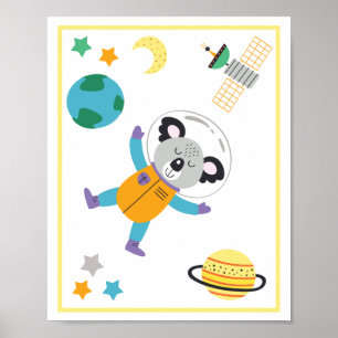 Rymddjur Konsttryck Koala Poster