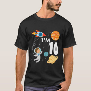 Rymden 10:e födelsedag Astronaut Planets 10 år T Shirt