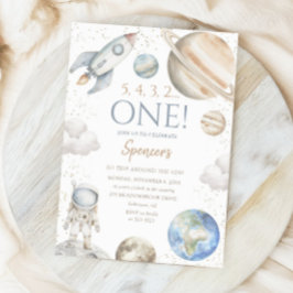 Rymden 1:a födelsedagen första Resa runt Sol Inbjudningar