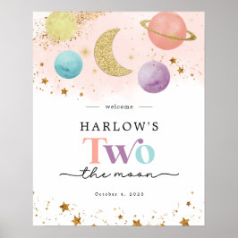 Rymden 2:a födelsedag - välkomstskylten Måne 2 Poster