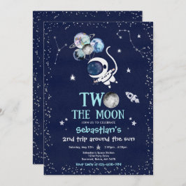 Rymden 2:a födelsedagen Party astronaut Rocket in Inbjudningar