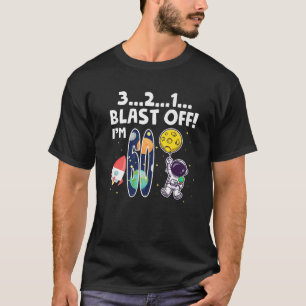 Rymden 3 2 1 Blast off Age 60 th Birthday Part T Shirt