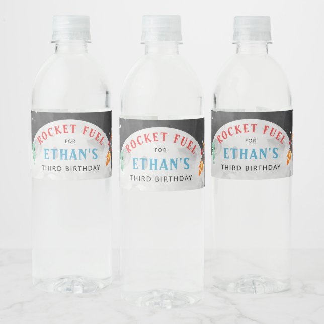 Rymden Alien Birthday Vattenflaska Labels Vattenflaskor Etikett (Flaskor)