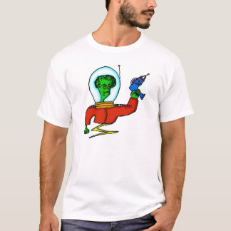 Rymden Alien med Laser Gun Tee
