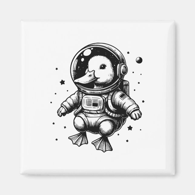 Rymden anka Pappa Mamma - Astronaut Anka Magnet (Framsidan)