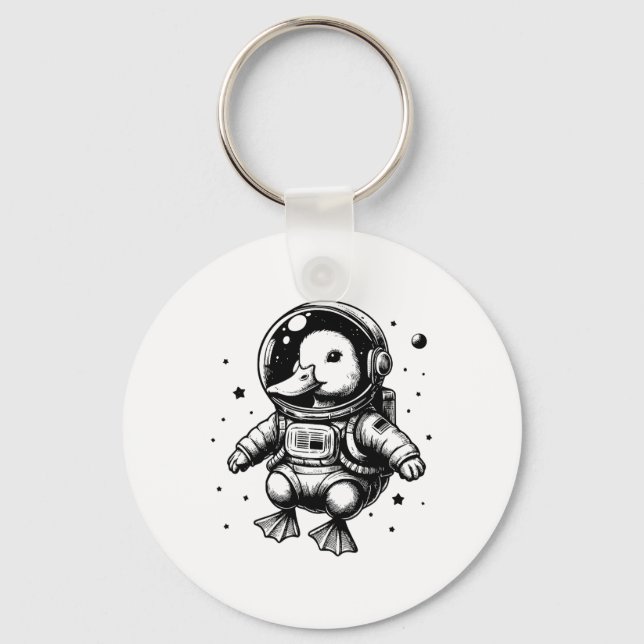 Rymden anka Pappa Mamma - Astronaut Anka Nyckelring (Framsida)