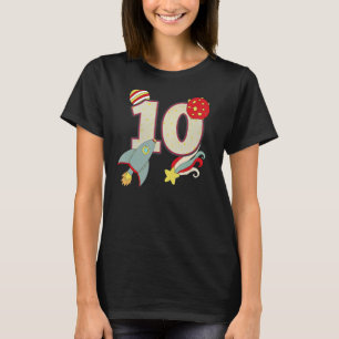 Rymden Astronaut 10:e födelsedagspojken 10 år T Shirt