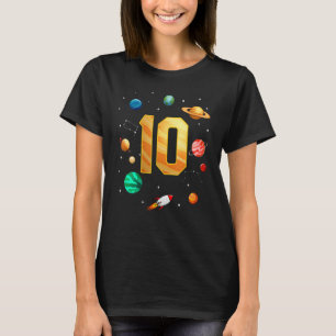 Rymden Astronaut 10:e födelsedagspojken 10 år T Shirt