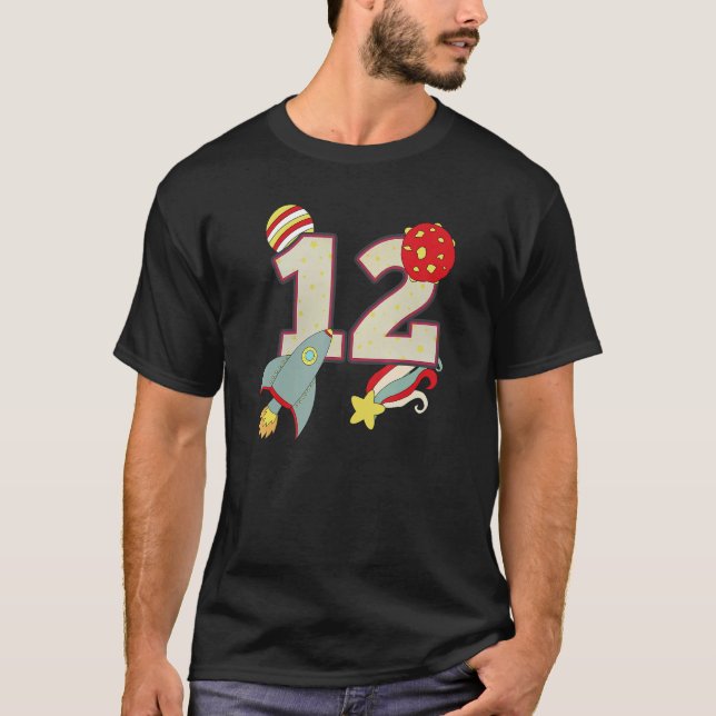 Rymden Astronaut 12:e Birthday Boy 12-årig Ol T Shirt (Framsida)