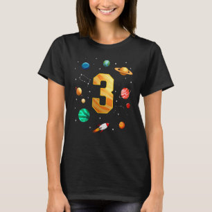 Rymden Astronaut 3:e födelsedagstjuppet 3 år gamma T Shirt