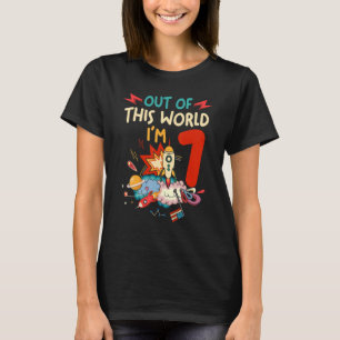 Rymden Astronaut 7 år gammal av denna värld T Shirt