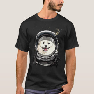 Rymden Astronaut American Eskimo Spitz Hund as T Shirt