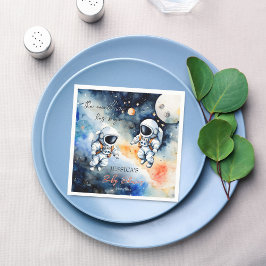 Rymden-astronaut-babyduschmall Pappersservett