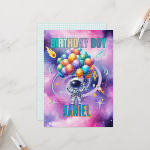 Rymden Astronaut Birthday Boy Inbjudningar