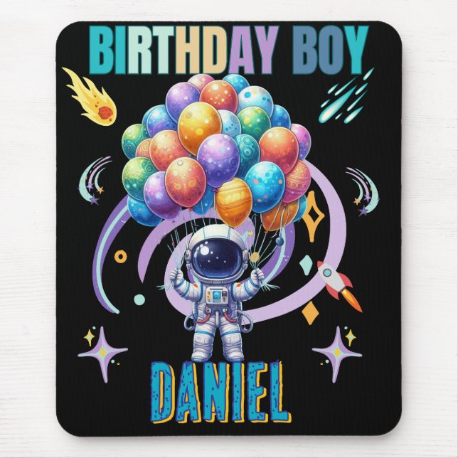 Rymden Astronaut Birthday Boy Musmatta (Framsidan)