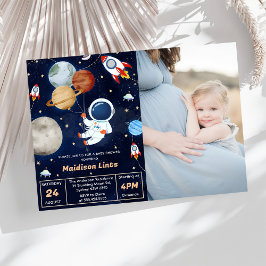 Rymden Astronaut Boy Baby Shower Party Inbjudningar