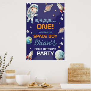 Rymden Astronaut, första födelsedag Poster