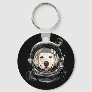 Rymden Astronaut Golden Retriever Älskare Pet D Nyckelring