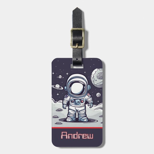 Rymden Astronaut Luggage Tag Bagagebricka (Vertikal Framsida)