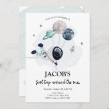 Rymden Astronaut-Orangens pojke första födelsedag 