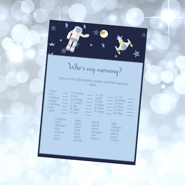 Rymden Astronaut som är mitt Mamma Baby-spel Inbjudningar (Skapare uppladdad)