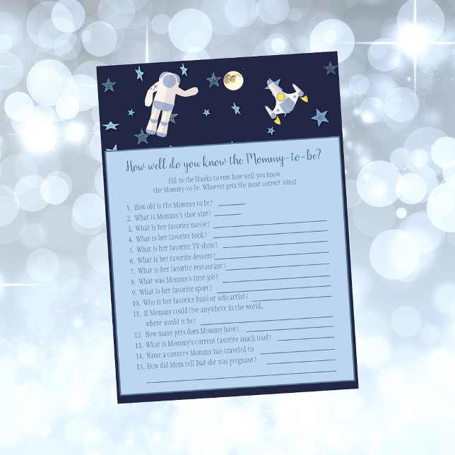 Rymden Astronaut som känner Mamma Baby-spel Inbjudningar (Skapare uppladdad)