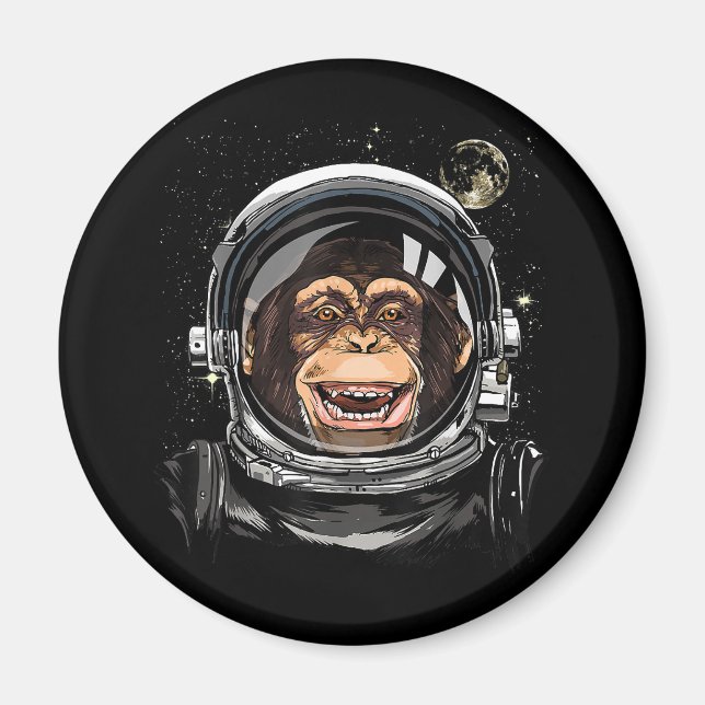 Rymden Astronaut Vild Zoo Animal Ansikte Magnet (Framsidan)