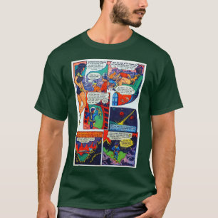 Rymden äventyr tecknad bok-scenen, estetisk t shirt